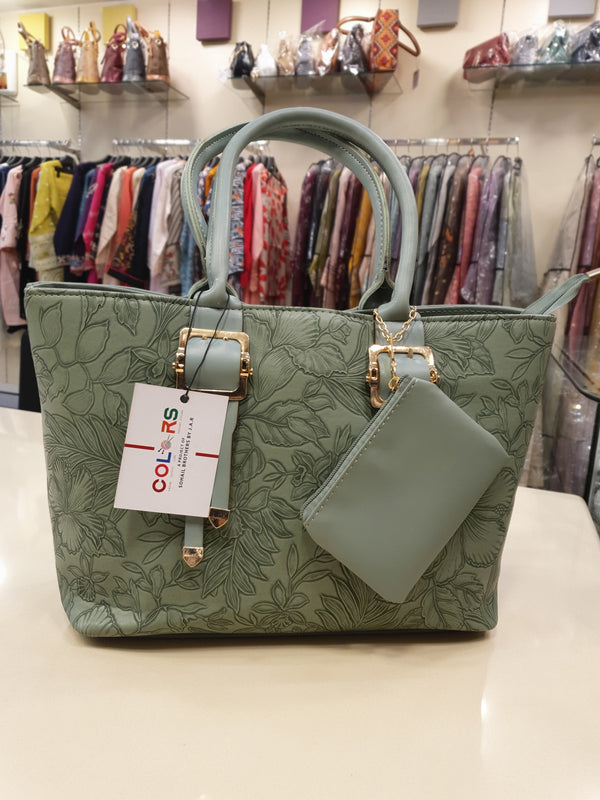 PASTEL GREEN HANDBAG WITH ELEGANT