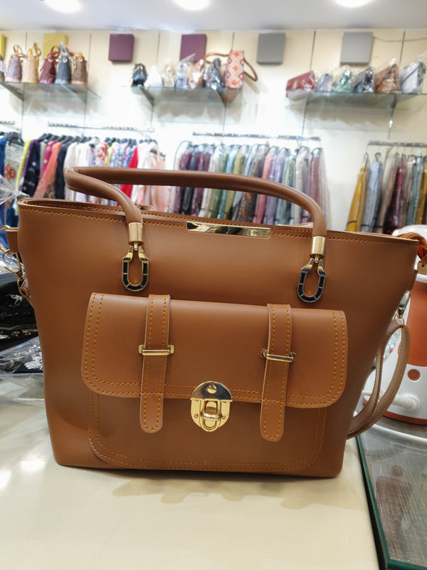 ELEGANT TAN BROWN HANDBAG